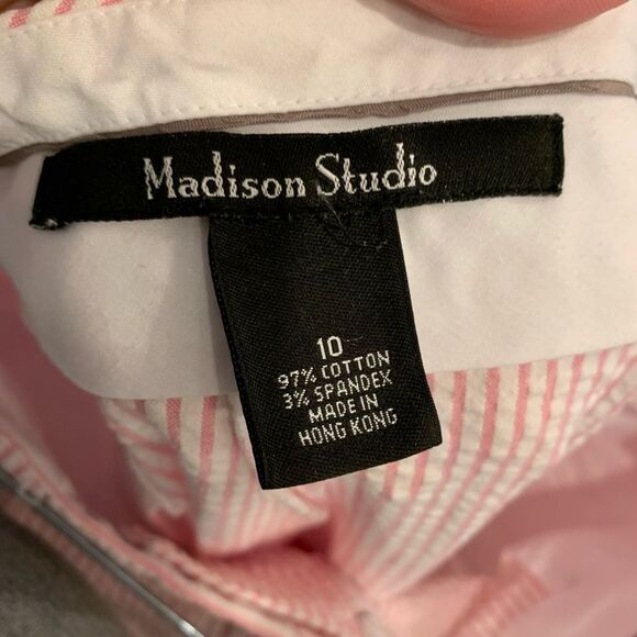 Madison Studio Pink Seersucker Pants sz 10 EUC - Picture 3 of 3